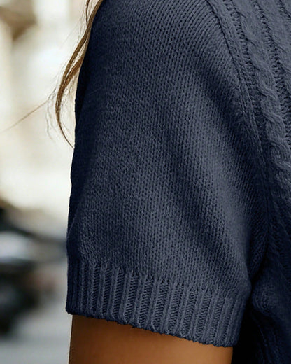 Pullover Argyle Kurzarm V-Ausschnitt