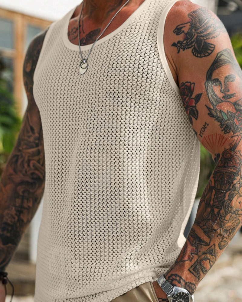Tank Top Netz Hohl Aus