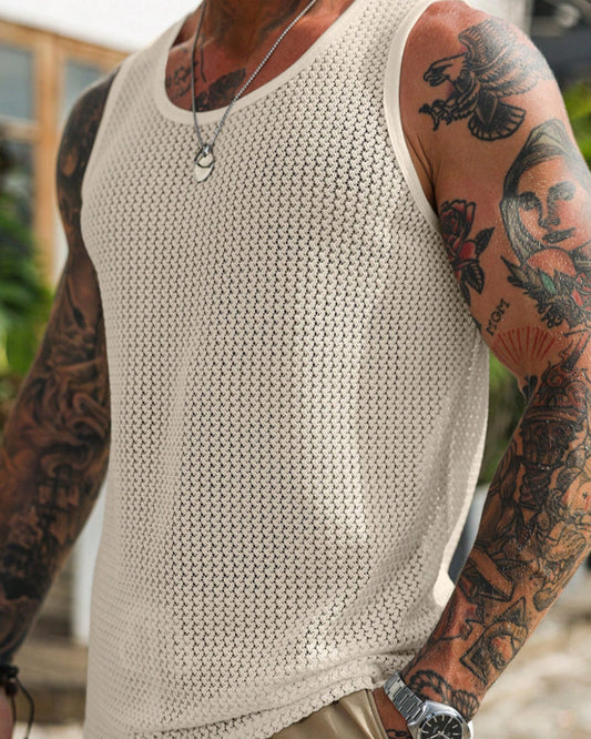 Tank Top Netz Hohl Aus