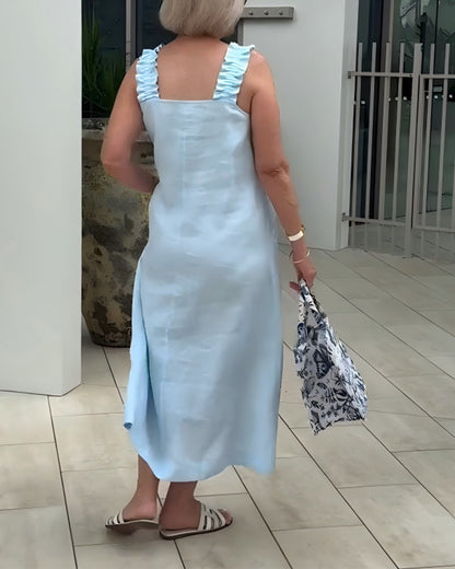 Kleid Quadratischer Ausschnitt Ärmellos
