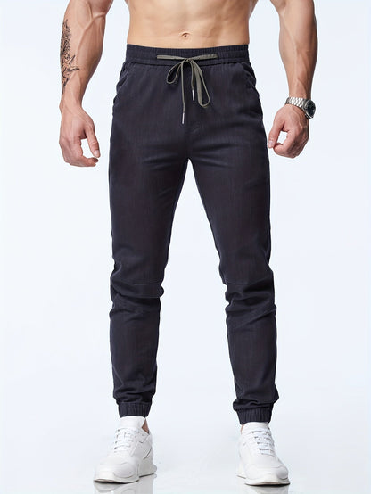 Grey Drawstring Jogger Jeans - Elias