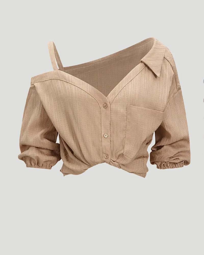 Bluse Ein Schultergurt Drehung