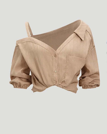 Bluse Ein Schultergurt Drehung