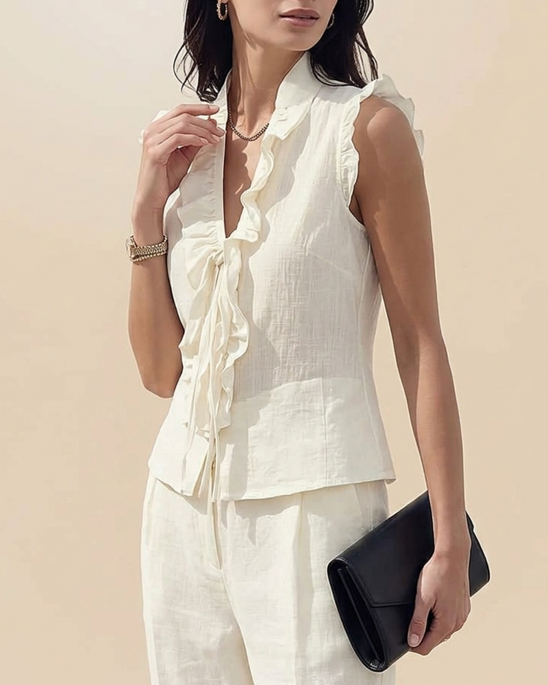 Bluse Elegant Träger Rüsche