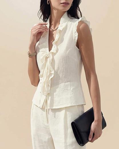 Bluse Elegant Träger Rüsche