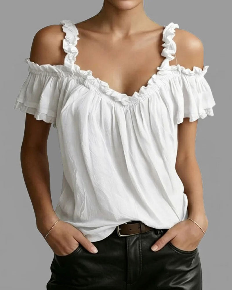 Bluse Rüsche Off-Shoulder Top
