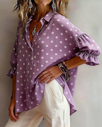 Bluse Revers Punkte