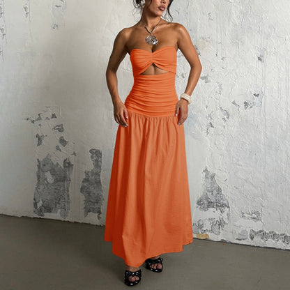 Strapless Maxi Dress with Cut Out for Women - Isabella