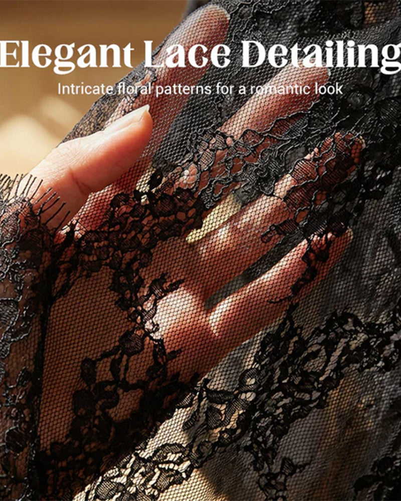 Kleid Elegant Durchbrochene Spitze