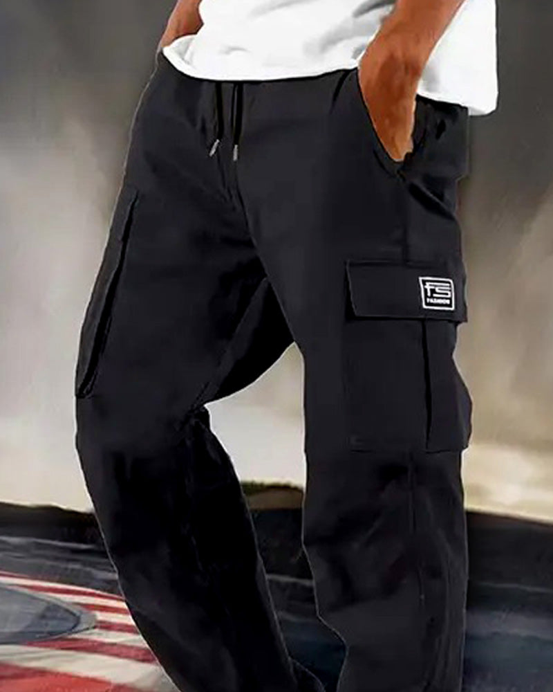 Herren Hose Multitasche Cargo Gerades Bein