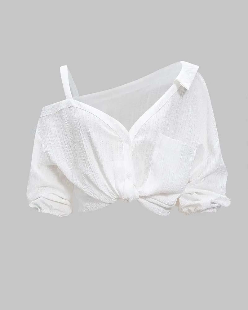 Bluse Ein Schultergurt Drehung
