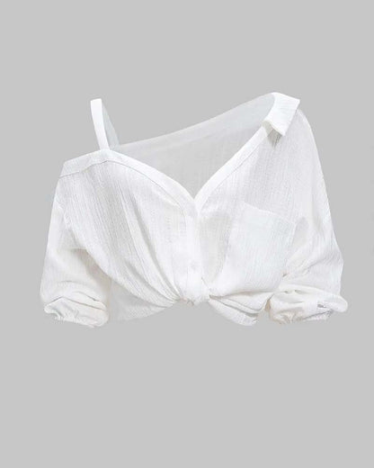 Bluse Ein Schultergurt Drehung