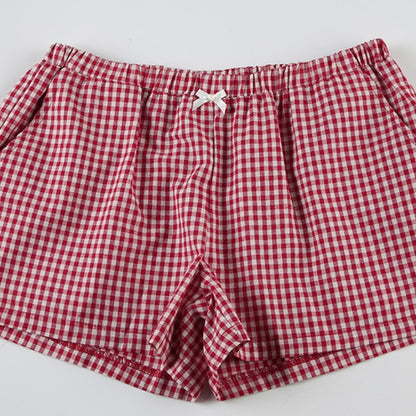 Shorts Freizeit mit Karo und Gummizug