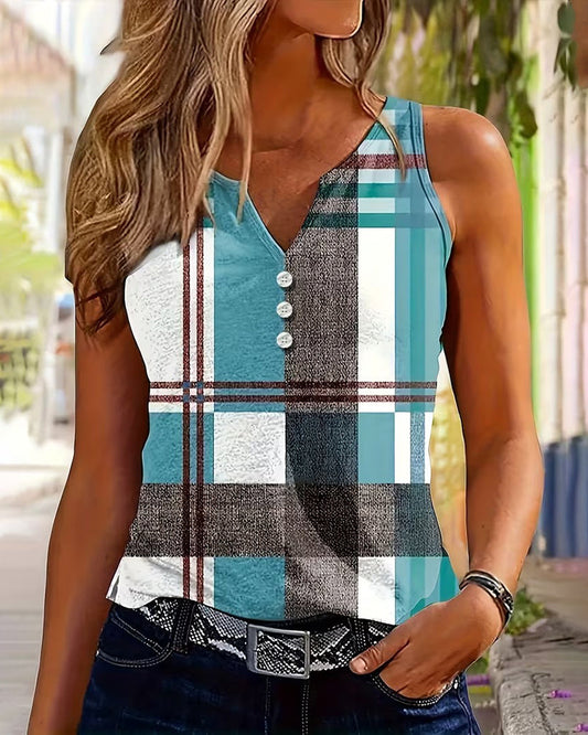 Tanktop Ärmellos Karo