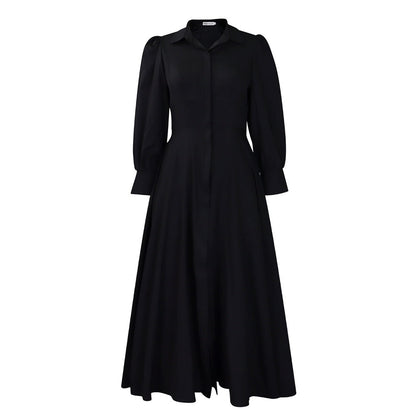 Button Down Maxi Dress with Long Sleeves for Women - Olga