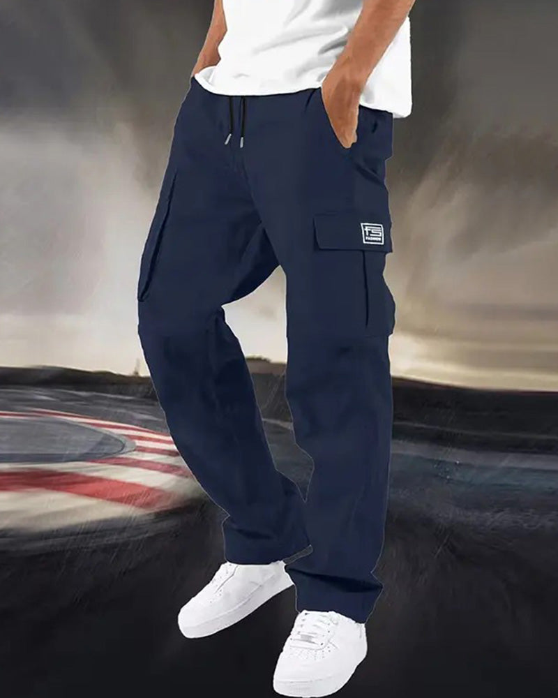 Herren Hose Multitasche Cargo Gerades Bein