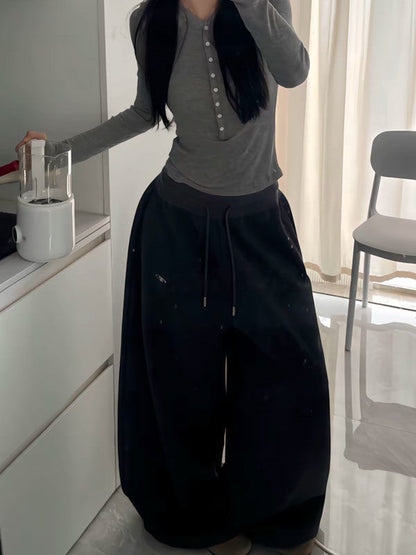 Wide Leg Drawstring Sweatpants for Women - Manuela