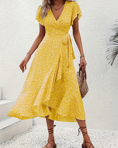 Kleid kleine Blüten binden vorne Urlaub