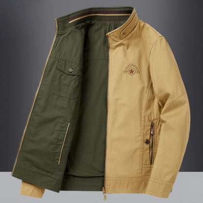 Reversible Lightweight Jacket with Zipper Pockets for Men - Azzurra