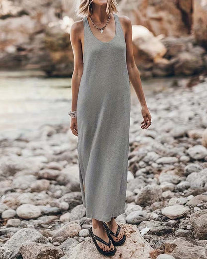 Kleid Slim Fit Und Bequem Ärmellos