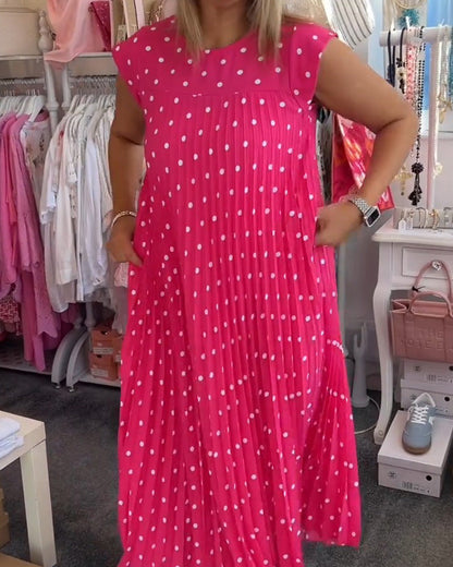 Kleid Plissiert Tupfen