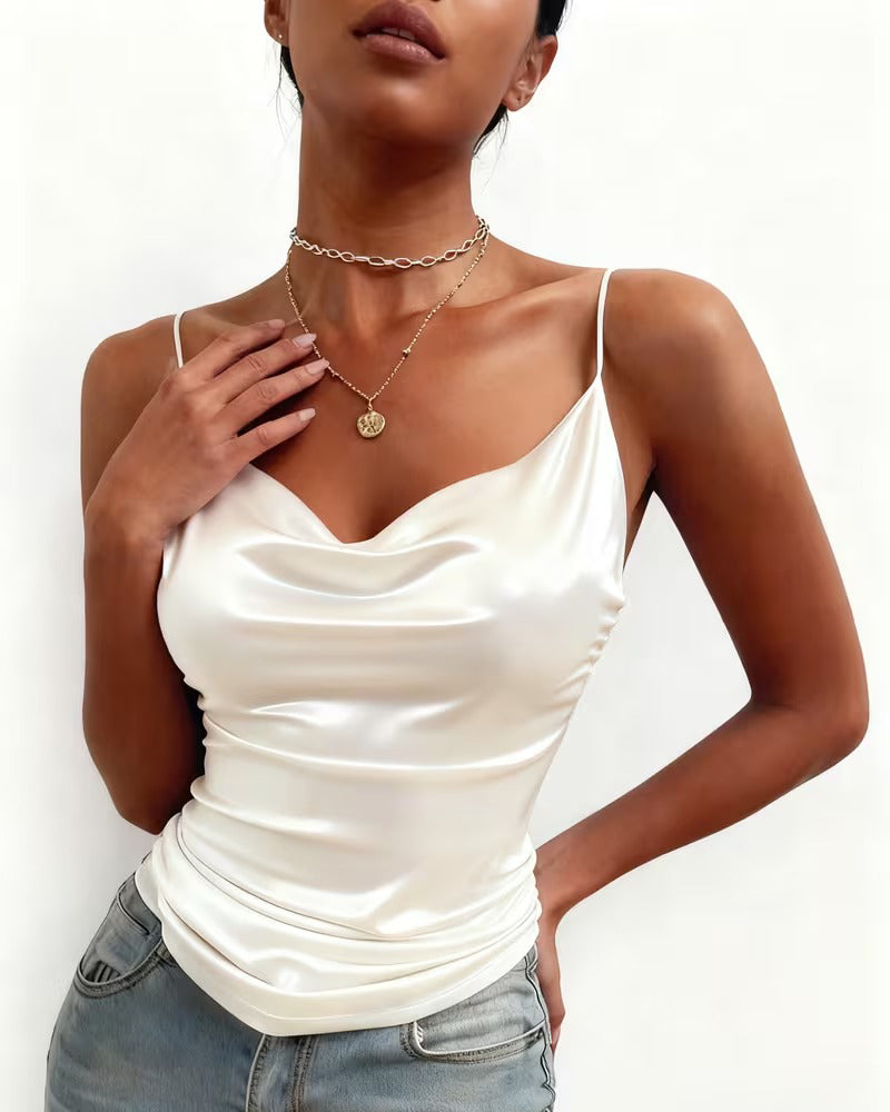 Cami-Top Unifarben Cowl Neck