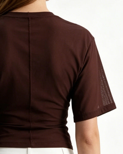 T-Shirts Netz Patchwork Kurz