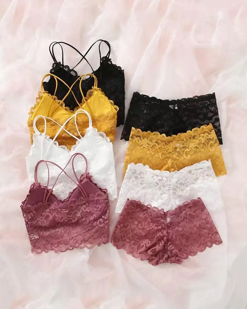 Dessous Set Spitze Cutout Rücken