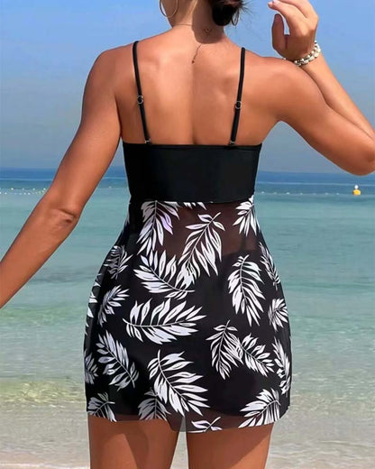 Tankini Sexy Gedruckt Mesh