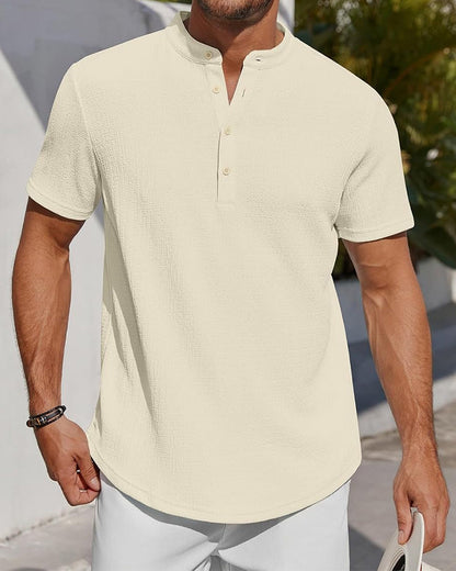 Hemd Einfarbig Locker Henley