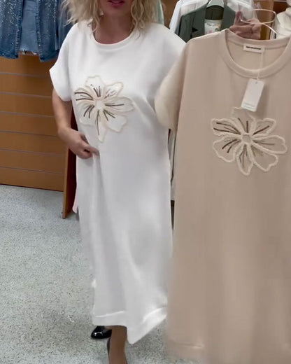 Kleid Paillette Bestickt Lässig