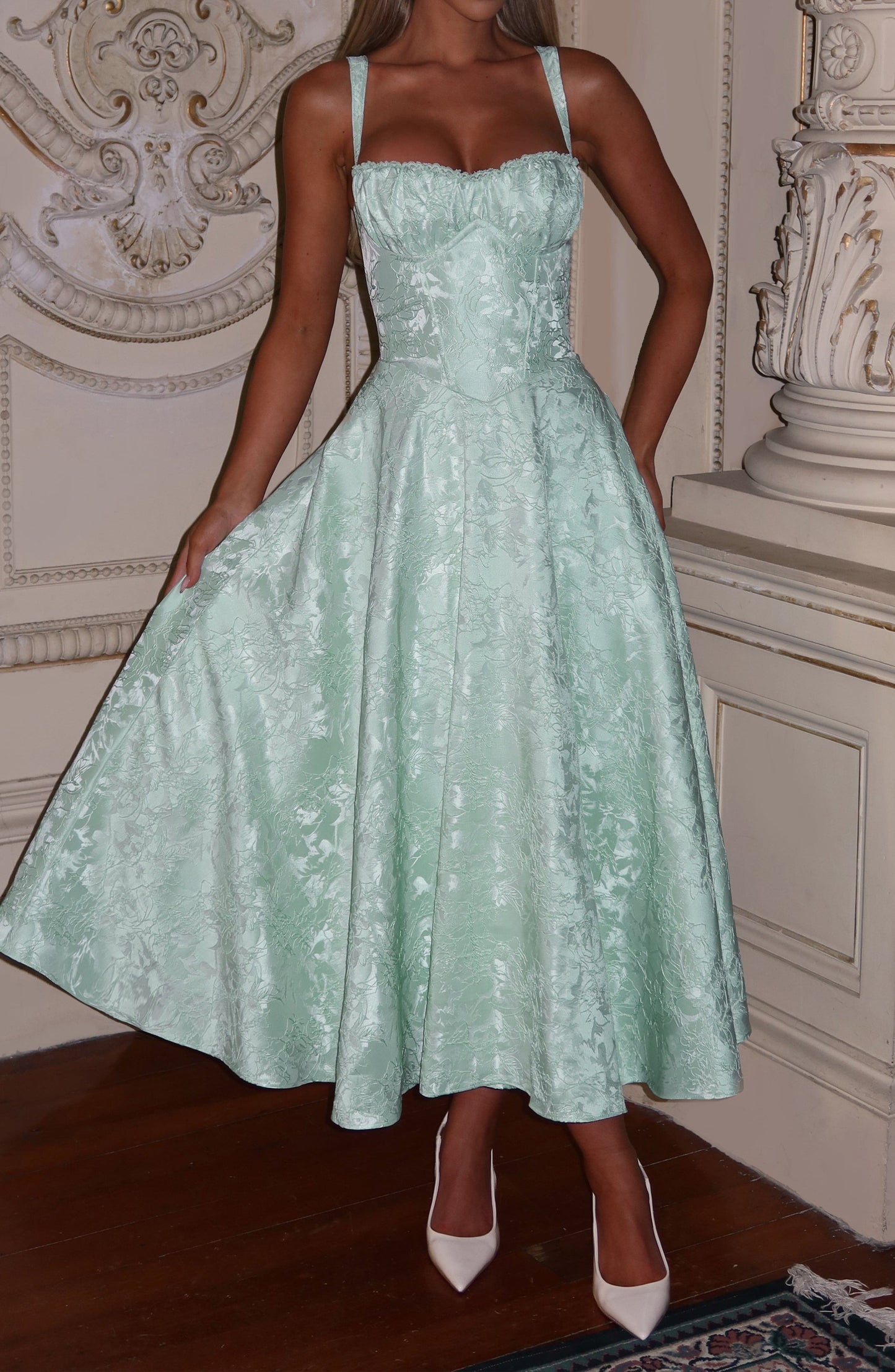 Robe midi Matelda – menthe