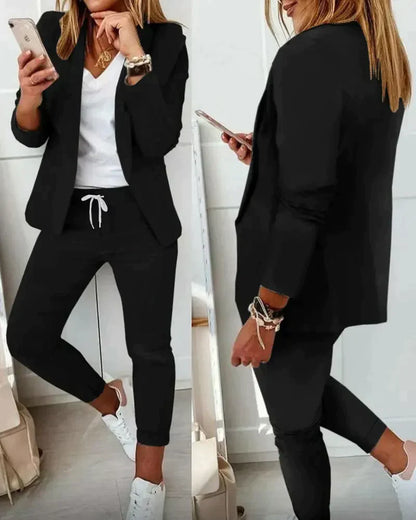 Anna Kordelzug-Hose und Blazer-Jacke im Set