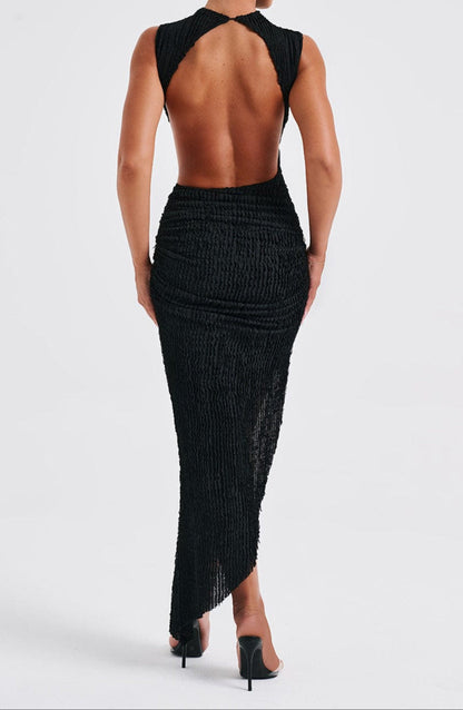 Lavanda Midikleid – Schwarz