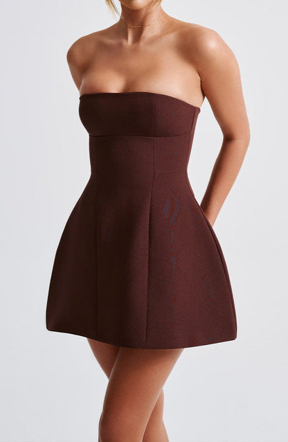 Marzia Mini Dress - Brown