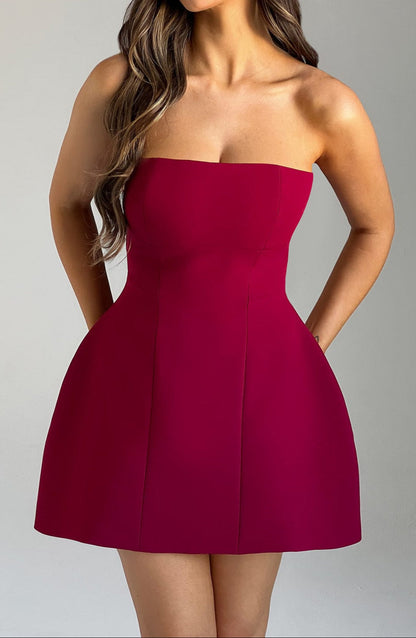 Donna Minikleid - Weinrot