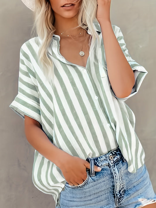 Green Striped Shirt - Mila