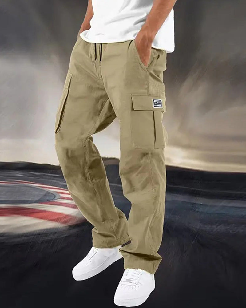 Herren Hose Multitasche Cargo Gerades Bein