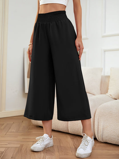 Black Relaxed Fit Culottes - Emma