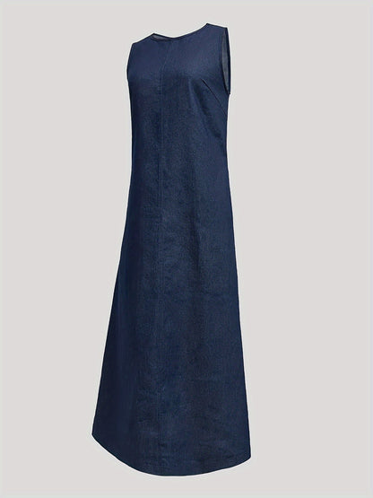 Blue sleeveless maxi dress - Emma