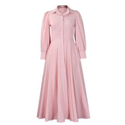 Button Down Maxi Dress with Long Sleeves for Women - Olga