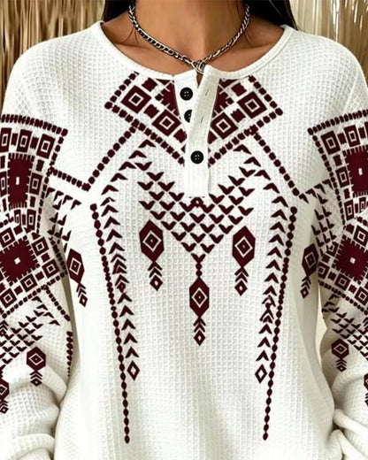 Sweatshirt Bohemian Print Lässig