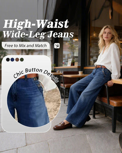 Jeans Multi-Knopf Gewaschen Locker