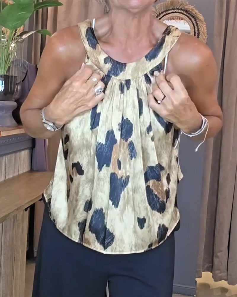 Tanktop Leopardenmuster Rundhalsausschnitt