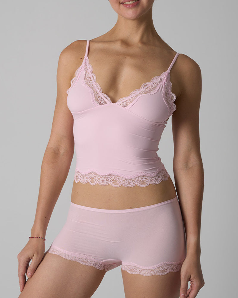 Set leichte Spitzen-Camisole und Slip