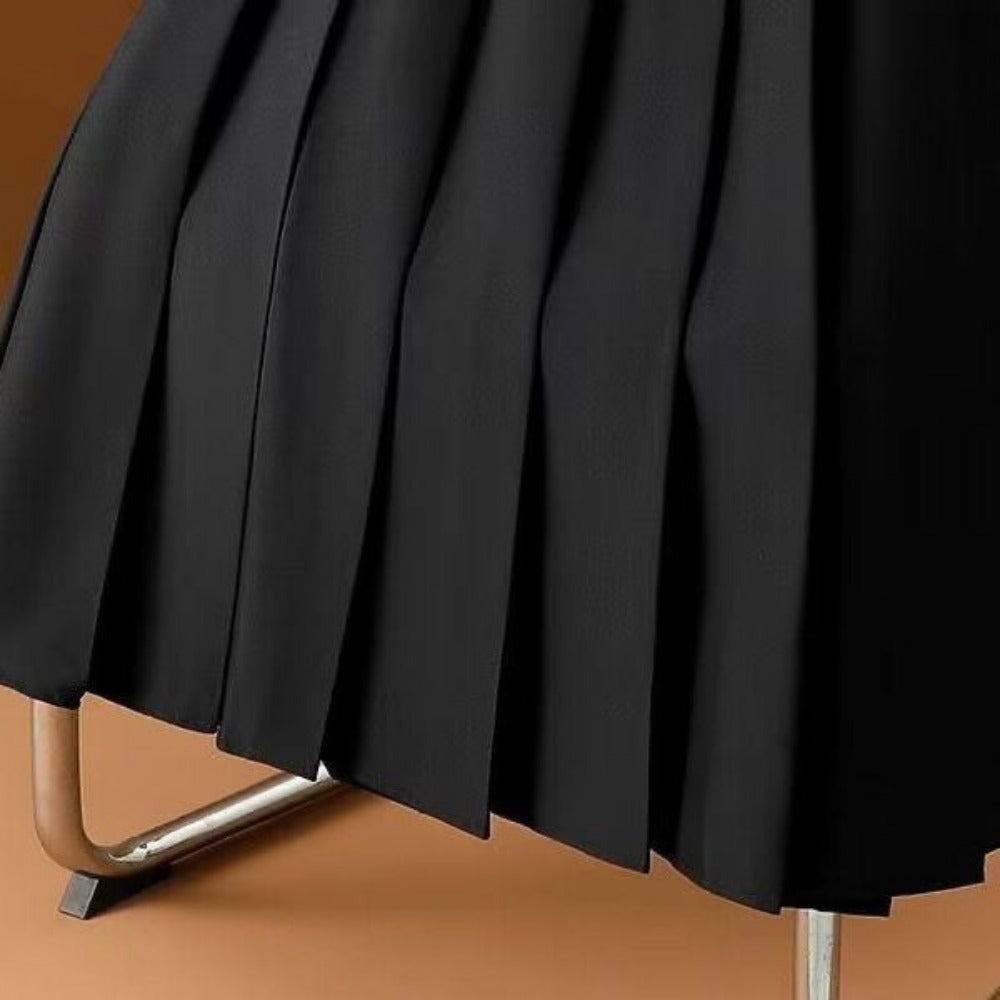 Pleated Midi Skirt with Belt for Women - Rebecca