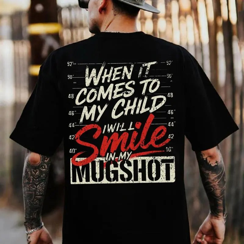 T-Shirt Herren Rückseite Buchstabe Druck