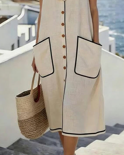 Kleid Kontrastbesatz Shift