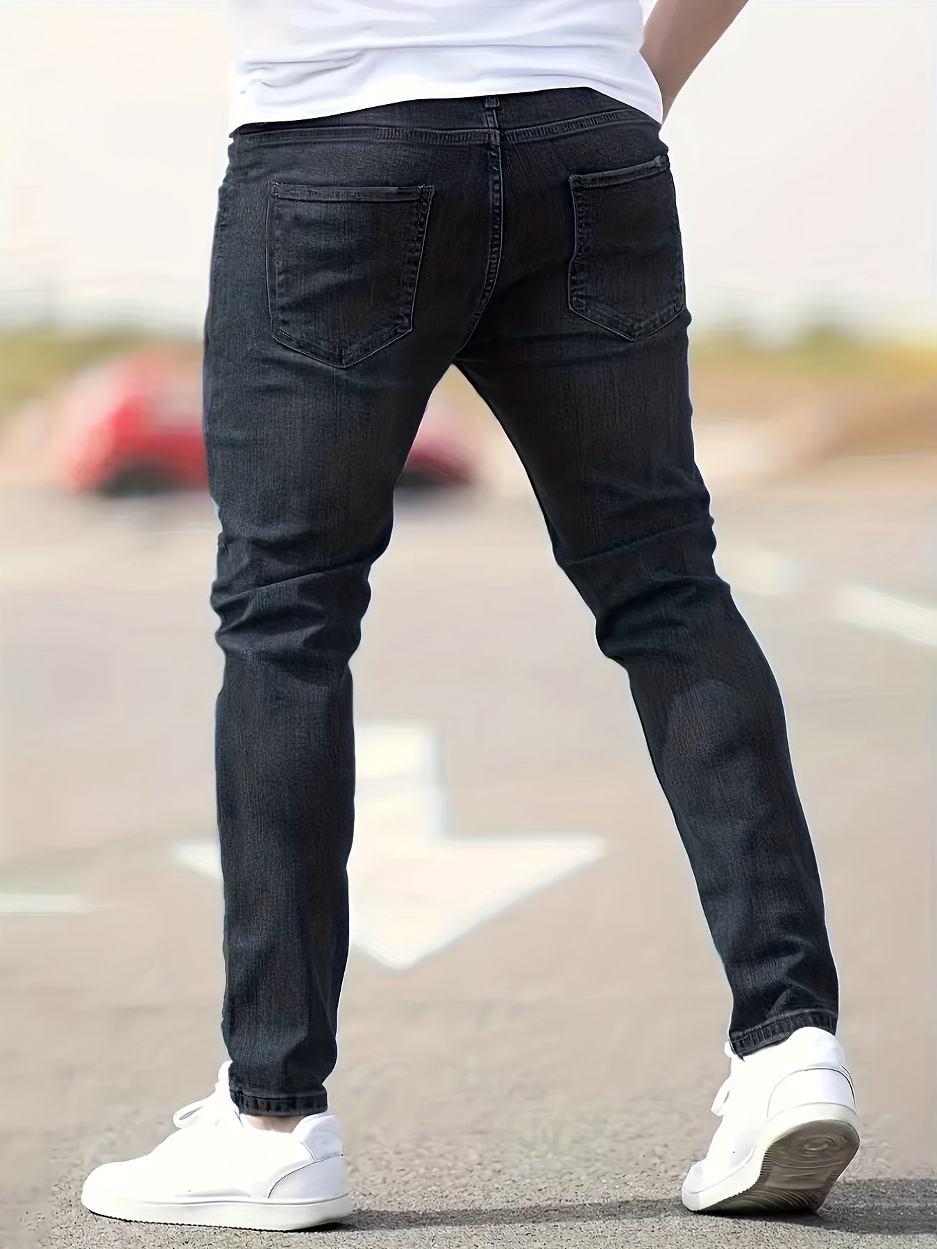 Blaue Slim-Fit Jeans mit Used-Look - Oliver