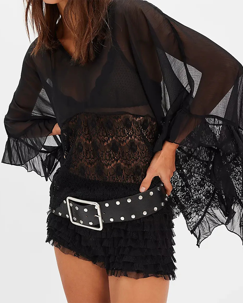 Cover-Up Spitze Patchwork Mesh